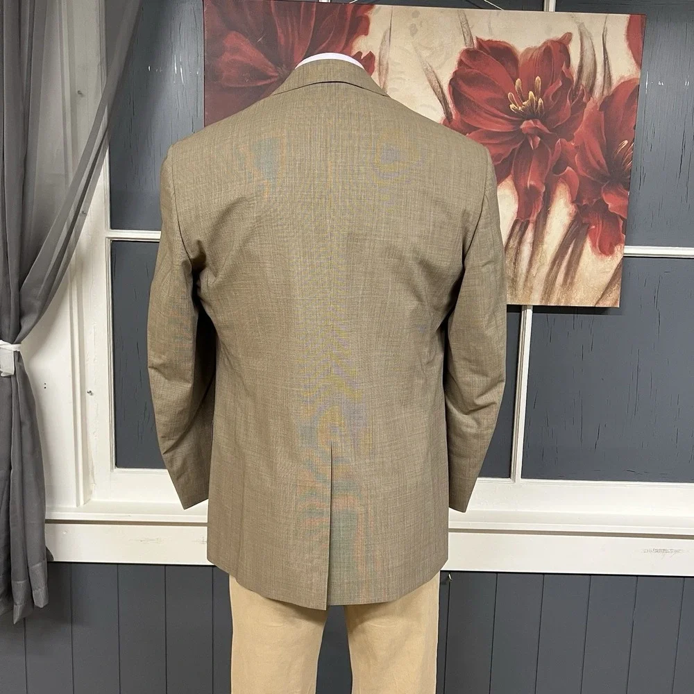 Brooks Brothers Suit Mens 43R Wool Pleated Pants 37x32 (Unhemmed) Tan